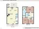 Detailed floor plan showcasing the layout of the first and second floors of the home with labeled rooms and dimensions at 4224 Vienna Crest Drive Dr, Raleigh, NC 27613