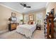 Comfortable bedroom with neutral paint, carpet, ceiling fan and natural light at 4229 Cats Paw Ct, Wake Forest, NC 27587
