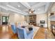 Comfortable living room featuring a fireplace, hardwood floors, and coffered ceilings at 4229 Cats Paw Ct, Wake Forest, NC 27587