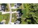 Overhead shot showcases a house with meticulous landscaping, sprawling lawn, and neighborhood at 543 Allessandra Dr, Clayton, NC 27527