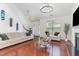 Bright living room features high ceilings, hardwood floors, and modern decor at 543 Callandale Ln, Durham, NC 27703