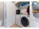 Convenient laundry closet featuring a modern washer and dryer set at 767 Omaha Dr, Broadway, NC 27505