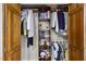 Spacious closet with wooden shelving and ample storage for clothes and accessories at 821 Van Thomas Dr, Raleigh, NC 27615