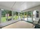 Relaxing sunroom surrounded by large windows offering tranquil views of the backyard at 821 Van Thomas Dr, Raleigh, NC 27615