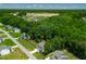 Attractive aerial view of a beautifully planned neighborhood, backing to lush green forest at 8341 Running Fern Way, Willow Springs, NC 27592
