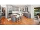 Modern kitchen with stainless steel appliances, gray cabinets, a gas stove and ample counter space at 9021 Winged Thistle Ct, Raleigh, NC 27617