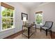 Office boasts natural light, a neutral color palette, and hardwood flooring at 915 Chapanoke Rd, Raleigh, NC 27603