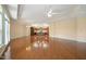 Expansive living room with hardwood floors and direct kitchen access at 102 Mikaila Dr, Gibsonville, NC 27249