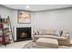 Comfortable living room with fireplace at 113 Twisted Oak Pl, Durham, NC 27705