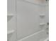 Clean bathroom tub and shower combination with built in shelving at 136 Pisgah St, Sanford, NC 27330