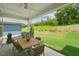 Inviting covered patio with a dining table and chairs, perfect for outdoor dining and entertaining at 160 Serene Xing, Fuquay Varina, NC 27526