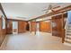 Large basement with wood accents, and vinyl floors perfect for versatile living or entertainment space at 163 W Lillington St, Angier, NC 27501