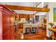 Spacious kitchen with granite countertops, stainless steel appliances, hardwood floors, and breakfast bar seating at 206 Lisa Dr, Carrboro, NC 27510
