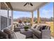 Covered patio with comfortable seating, decorative pillows, and a view of the outdoors at 21 Whistling Way # 17, Lillington, NC 27546