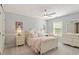 Cozy bedroom with soft colors, a ceiling fan, and ample natural light with white bedroom furniture at 2941 Grandview Heights Lane Ln, Raleigh, NC 27614