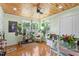 Inviting breakfast nook with wood ceiling and floors, offering a cozy space for casual dining at 302 Bradley St, Burlington, NC 27215