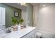 Bathroom featuring a double vanity with marble countertops and modern fixtures at 331 Bridle Brook Way, Fuquay Varina, NC 27526