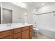 Bathroom with double vanity, soaking tub, and shower at 3504 Regent Pines Dr, New Hill, NC 27562