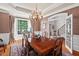 Elegant dining room featuring hardwood floors, natural light, and chandelier at 3606 Dairy Pond Pl, Durham, NC 27705