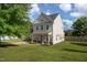 Two-story home with landscaped front yard, attached garage, and covered porch at 605 Bellefont Ct, Knightdale, NC 27545