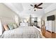 Bright main bedroom with ensuite gym, hardwood floors, and plenty of natural light at 626 Toledo Ct, Rolesville, NC 27571