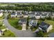 Aerial view of a quiet neighborhood with well-kept homes, lush landscaping, and community charm at 7 Faircroft Ct, Durham, NC 27703