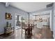Kitchen area with bar-height seating and sliders to the outdoor patio at 7 Faircroft Ct, Durham, NC 27703