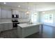 Modern kitchen with island, pendant lighting, stainless appliances and gray cabinets at 776 Shadetree Rd, Benson, NC 27504