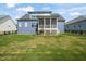 Expansive backyard with lush green lawn, privacy fence, and inviting screened-in porch, perfect for outdoor living at 815 Laurelwood Dr, Durham, NC 27705