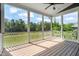 Relaxing screened-in porch with white railings, overlooking a lush green yard and trees at 815 Laurelwood Dr, Durham, NC 27705