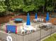 Community area featuring a ping pong table, connect four, and picnic tables at 120 E Laurenbrook Ct, Cary, NC 27518