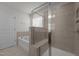 Bathroom with walk-in shower and soaking tub at 184 Elgin Ct, Burlington, NC 27215