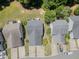 Aerial view of neighborhood homes, with a view of the roof and driveway at 2053 Thornblade Dr, Raleigh, NC 27604