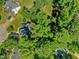 Aerial view of a charming neighborhood with tree-lined streets and well-maintained homes at 221 Antique Lace Way, Holly Springs, NC 27540