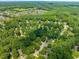 Expansive aerial view of a neighborhood surrounded by lush green trees at 221 Antique Lace Way, Holly Springs, NC 27540