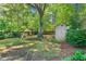 Beautiful backyard with a garden and storage shed at 2504 State St, Durham, NC 27704