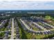 Overhead view of a residential neighborhood featuring well-maintained homes and green spaces in Youngsville, NC at 265 Purple Aster St, Youngsville, NC 27596