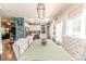 Formal dining room with seating for eight and view of kitchen at 3564 Lower Moncure Rd, Sanford, NC 27330