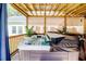 Outdoor hot tub on a porch, great for relaxation at 3564 Lower Moncure Rd, Sanford, NC 27330