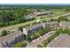 Overhead view of townhomes near roads, showcasing convenient access to community amenities at 453 Panorama Park Pl, Cary, NC 27519