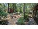 Landscaped backyard retreat with custom gravel paths, bird bath, and lush plantings at 5315 Mccormick Rd, Durham, NC 27713
