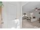 Inviting foyer view, showcasing the home's interior and connecting to the bright living room at 5315 Mccormick Rd, Durham, NC 27713