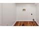 Laundry room with hardwood flooring, ready for washer and dryer hookups at 5315 Mccormick Rd, Durham, NC 27713