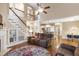 Spacious living room boasts soaring ceilings, an open floor plan, and seamless flow at 553 Lake Gaston Dr, Fuquay Varina, NC 27526