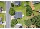 Aerial view of the house with a large, well-maintained lawn and surrounding neighborhood at 611 Quartz Dr, Durham, NC 27703