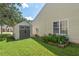 Backyard featuring a shed and herb garden, perfect for outdoor activities at 611 Quartz Dr, Durham, NC 27703