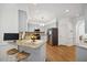 Charming kitchen features modern stainless appliances and beautiful island at 7917 Rooksley Ct, Raleigh, NC 27615