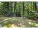 Backyard with mature trees providing ample shade at 914 Cindy St, Cary, NC 27511
