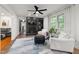 Bright living room with fireplace and stylish decor creating a cozy atmosphere at 914 Cindy St, Cary, NC 27511