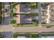 Overhead view of the home showcases the landscaped yard, driveway, and neighborhood layout at 997 Windy Rd, Apex, NC 27502